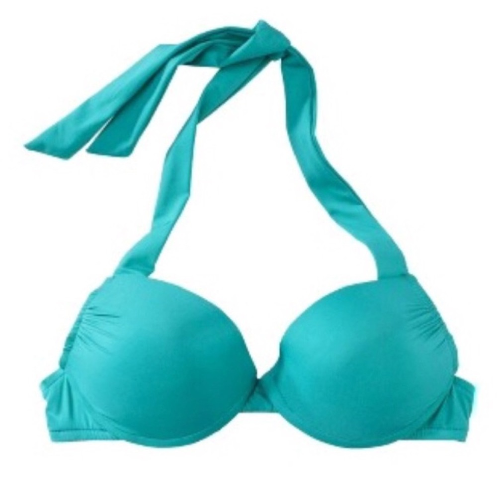 Flattering dark-ish teal push up bikini top??